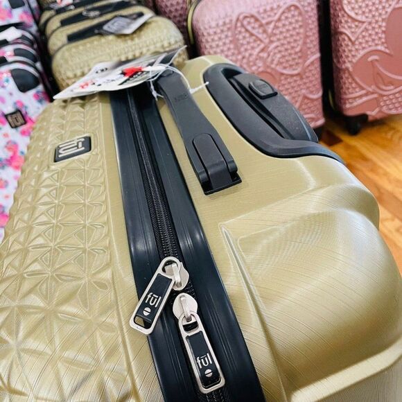 Disney Minnie Mouse Gold Carry-On Spinner FUL Suitcase Textured Hard Luggage 25" - Picture 6 of 8